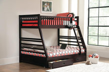 Load image into Gallery viewer, Ashton Twin Over Full 2-drawer Bunk Bed Cappuccino