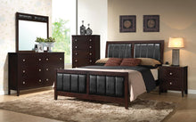 Load image into Gallery viewer, Carlton California King, E.King, &amp; Queen Upholstered Bed Cappuccino and Black