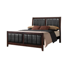Load image into Gallery viewer, Carlton California King, E.King, &amp; Queen Upholstered Bed Cappuccino and Black