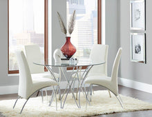 Load image into Gallery viewer, Bishop Upholstered Side Chairs White and Chrome (Set of 2)