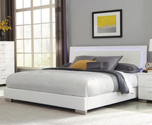Load image into Gallery viewer, Felicity Eastern King, Queen, &amp; Cal.King Panel Bed with LED Lighting Glossy White