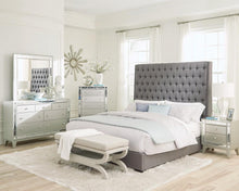 Load image into Gallery viewer, Camille Tall Tufted California King, E.King &amp; Queen Bed Grey