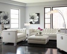 Load image into Gallery viewer, Chaviano Upholstered Ottoman Pearl White