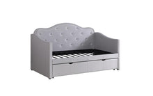 Load image into Gallery viewer, Elmore Upholstered Twin Daybed with Trundle Pearlescent Grey