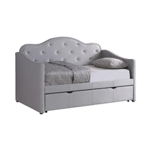 Load image into Gallery viewer, Elmore Upholstered Twin Daybed with Trundle Pearlescent Grey