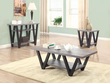 Load image into Gallery viewer, Stevens V-shaped End Table Black and Antique Grey