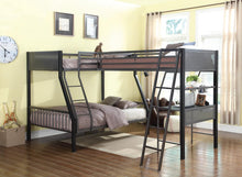 Load image into Gallery viewer, Meyers Twin Over Full Metal Bunk Bed Black and Gunmetal