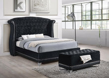 Load image into Gallery viewer, Barzini California King, E.King, &amp; Queen Tufted Upholstered Bed Black