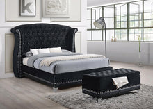 Load image into Gallery viewer, Barzini California King, E.King, &amp; Queen Tufted Upholstered Bed Black