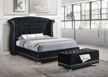 Load image into Gallery viewer, Barzini California King, E.King, &amp; Queen Tufted Upholstered Bed Black