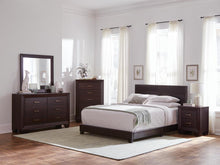 Load image into Gallery viewer, Dorian Upholstered California King, E.King, &amp; Queen Bed Black, Brown, &amp; Grey