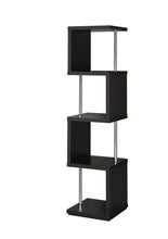 Load image into Gallery viewer, Baxter 4-shelf Bookcase Black and Chrome