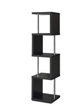 Load image into Gallery viewer, Baxter 4-shelf Bookcase Black and Chrome