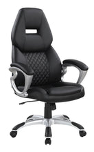 Load image into Gallery viewer, Bruce Adjustable Height Office Chair Black and Silver