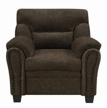 Load image into Gallery viewer, Clementine Upholstered Chair with Nailhead Trim Brown