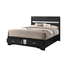 Load image into Gallery viewer, Miranda California King. E.King, &amp; Queen 2-drawer Storage Bed Black &amp; White