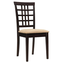 Load image into Gallery viewer, Kelso Lattice Back Dining Chairs Cappuccino (Set of 2)