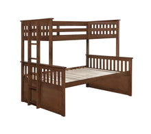 Load image into Gallery viewer, Atkin Twin Extra Long over Queen 3-drawer Bunk Bed Weathered Walnut