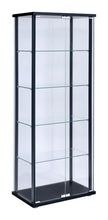 Load image into Gallery viewer, Delphinium 5-shelf Glass Curio Cabinet Black and Clear