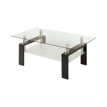 Load image into Gallery viewer, Dyer Tempered Glass Coffee Table with Shelf Black