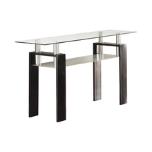 Load image into Gallery viewer, Dyer Tempered Glass Sofa Table with Shelf Black