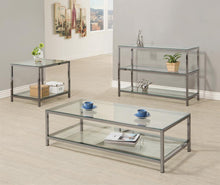 Load image into Gallery viewer, Trini Coffee Table with Glass Shelf Black Nickel