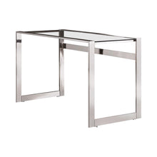 Load image into Gallery viewer, Hartford Glass Top Writing Desk Chrome