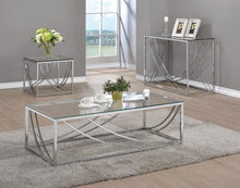 Load image into Gallery viewer, Lille Glass Top Rectangular Coffee Table Accents Chrome