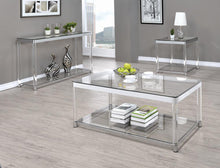 Load image into Gallery viewer, Anne Sofa Table with Lower Shelf Chrome and Clear