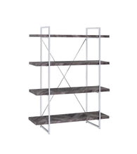 Load image into Gallery viewer, Grimma 4-shelf Bookcase Rustic Grey Herringbone