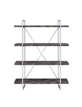 Load image into Gallery viewer, Grimma 4-shelf Bookcase Rustic Grey Herringbone