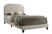 Load image into Gallery viewer, Tamarac Upholstered Nailhead Full, Eastern King &amp; Queen Bed Beige &amp; Grey