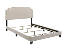 Load image into Gallery viewer, Tamarac Upholstered Nailhead Full, Eastern King &amp; Queen Bed Beige &amp; Grey