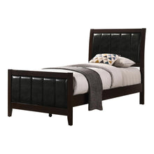 Load image into Gallery viewer, Carlton Full &amp; Twin Upholstered Panel Bed Cappuccino and Black