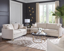 Load image into Gallery viewer, Corliss Upholstered Arched Arms Loveseat Beige