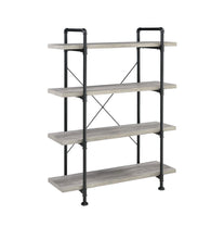 Load image into Gallery viewer, Delray 4-tier Open Shelving Bookcase Grey Driftwood and Black