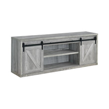 Load image into Gallery viewer, Brockton 71-inch 3-shelf Sliding Doors TV Console Grey Driftwood