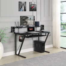 Load image into Gallery viewer, Wedalia Gaming Desk with Cup Holder Gunmetal