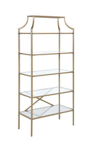 Load image into Gallery viewer, Serena 5-tier Tempered Glass Shelves Bookcase Matte Gold