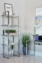 Load image into Gallery viewer, Hartford Glass Shelf Bookcase Chrome