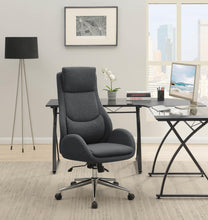 Load image into Gallery viewer, Cruz Upholstered Office Chair with Padded Seat Grey and Chrome