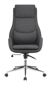 Cruz Upholstered Office Chair with Padded Seat Grey and Chrome