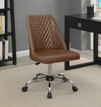 Load image into Gallery viewer, Althea Upholstered Tufted Back Office Chair Brown and Chrome