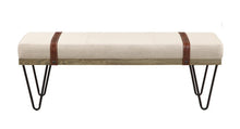 Load image into Gallery viewer, Austin Upholstered Bench Beige and Black
