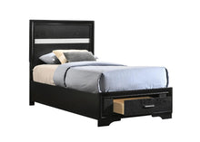 Load image into Gallery viewer, Miranda Full &amp; Twin Storage Bed Black