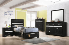 Load image into Gallery viewer, Miranda Full &amp; Twin Storage Bed Black