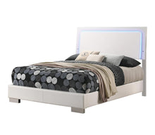 Load image into Gallery viewer, Felicity Full &amp; Twin Panel Bed with LED Lighting Glossy White