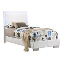 Load image into Gallery viewer, Felicity Full &amp; Twin Panel Bed with LED Lighting Glossy White