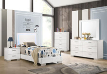 Load image into Gallery viewer, Felicity Full &amp; Twin Panel Bed with LED Lighting Glossy White