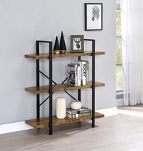 Load image into Gallery viewer, Cole 3-Shelf Bookcase Antique Nutmeg and Black